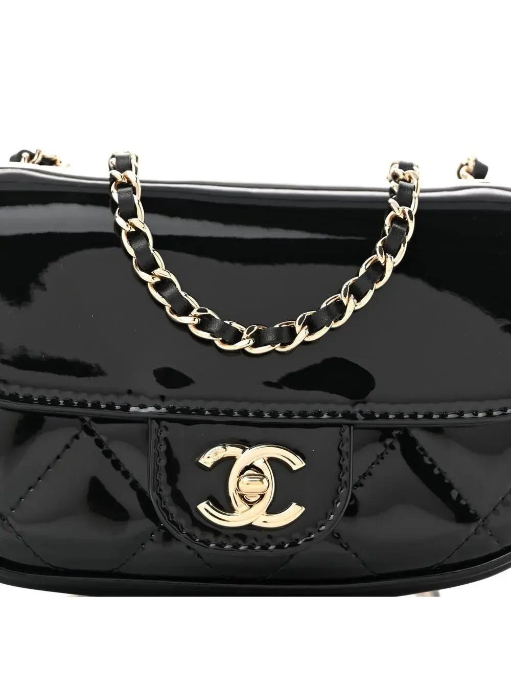 Chanel Patent Calfskin Quilted Mini #322593C17B